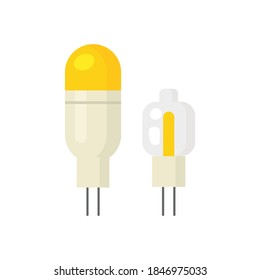 LED light lamp bulb vector colorful icon set, isolated on white background