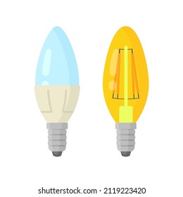 conjunto de iconos coloridos de la bombilla LED