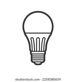 LED light lamp bulb vector outline icon