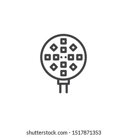 LED light lamp line icon. linear style sign for mobile concept and web design. Lamp outline vector icon. Symbol, logo illustration. Vector graphics
