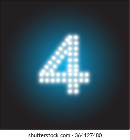 LED light number four, Vector illustration