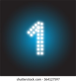 LED light number one, Vector illustration