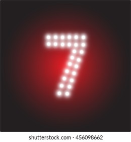 LED light number seven, Vector illustration