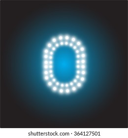 LED light number zero, Vector illustration