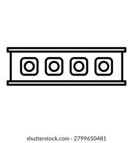 Led light strip showing multiple individual diodes in an outline style icon