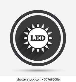 Led light sun icon. Energy symbol.