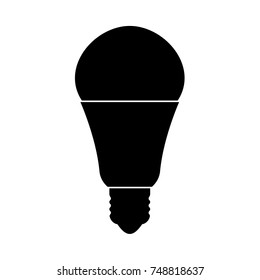 LED lightbulb black icon .