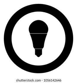 LED lightbulb black icon in circle