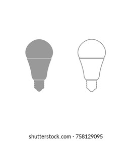 LED lightbulb grey icon .