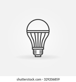 LED Lightbulb Icon - Vector Minimal Thin Line Bulb Sign