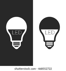 LED Lightbulb Icon - Vector Minimal Thin Line Sign