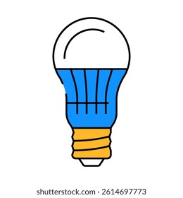 led lighting energy line icon vector. led lighting energy sign. isolated symbol illustration