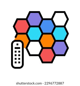 vectores de iconos de color pc de juegos de iluminación led. señal de pc de juegos de luces led. ilustración de símbolo aislado
