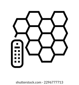 vector de icono de la línea pc de alumbrado con led. señal de pc de juegos de luces led. símbolo de contorno aislado ilustración negra
