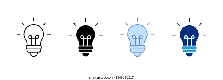 Led Lighting Icon Set Multiple Style Collection