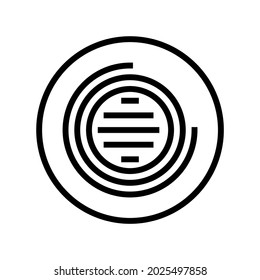 led lighting line icon vector. led lighting sign. isolated contour symbol black illustration