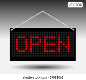 led lights Open Sign Vector