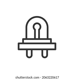 Icono de línea mínima LED. Diseño de símbolo de trazo web. Señal LED aislada en un fondo blanco. Icono de línea Premium.