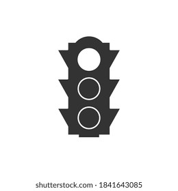Led Modern Street Traffic Lights, Black Icon isolated on white