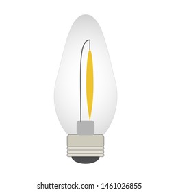 LED Night Light Bulb flat icon vector, isolated on white background. Idea sign, solution, thinking concept - vector