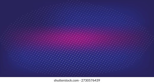 Pantalla de píxeles led con puntos azules y púrpuras brillantes que forman fondo de pared digital. Video Patrón de tecnología futurista para paredes, presentaciones o publicidad electrónica. Panel de visualización de TV