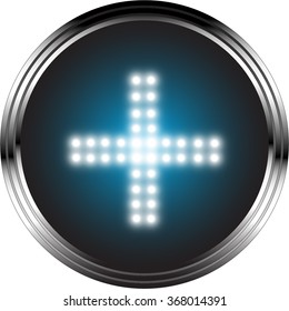 LED plus button , Vector illustration