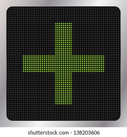 Led plus icon / button - graphic design element