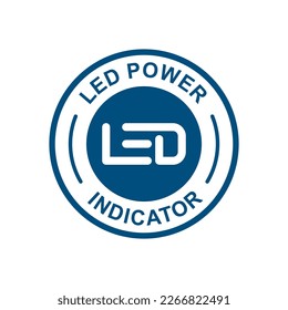 LED power indicator badge logo design. 