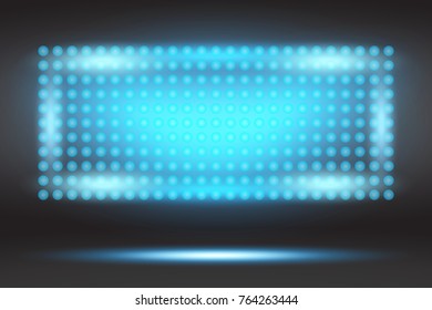 LED projection screen in blue. Vector illustration EPS10.