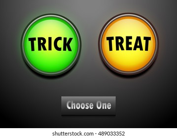 LED push button for choose trick or treat.