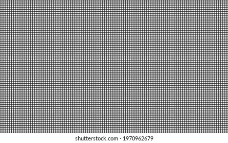 Led screen. Lcd monitor. TV background with points. Digital display. Black white television videowall. Pixel texture. Electronic diode effect. Projector grid template with bulbs. Vector illustration.