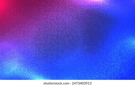 Led screen light background with pixel pattern. Digital TV display. LCD and LED Dot Pixels. Electronic diode effect. Projector grid template. Abstract technology, innovation background. Tech Vector.