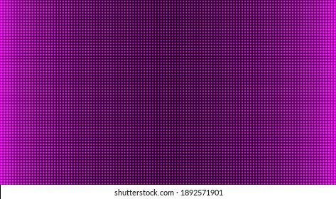 Led screen texture. Digital display. Color pixel background. Lcd monitor with dots. Electronic diode effect. Pink television videowall. Projector grid template. Vector illustration.