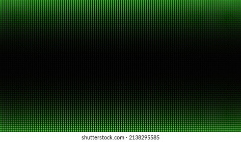 Textura de la pantalla plana. Pantalla digital. Monitor Lcd con puntos. Película de televisión verde. Efecto de diodo electrónico. Fondo del píxel de TV. Plantilla de cuadrícula del proyector. Ilustración vectorial.