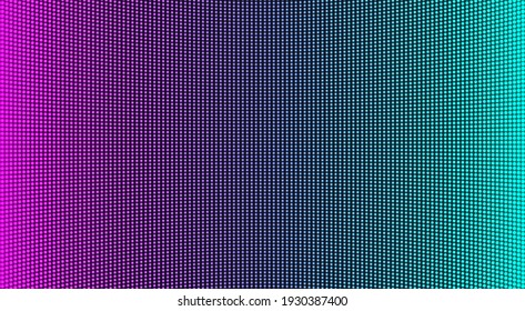 Led screen texture. Lcd digital monitor. Analog display. Electronic diode effect. Color television videowall. Projector grid template. Pixeled background with points. Vector illustration.