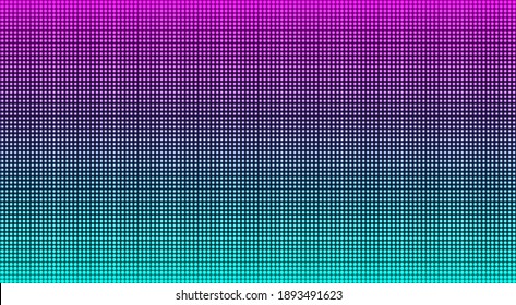 Led screen texture. Lcd display. Analog digital monitor. Electronic diode effect. Color television videowall. Projector grid template. Pixeled background with dots. Vector illustration.