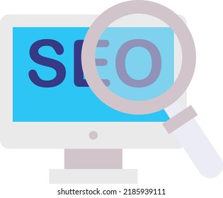 LED with SEM Text vector icon design, Digital Marketing symbol, Search Engine Optimization Sign, SEO and SMM stock illustration, website ranking Concept
