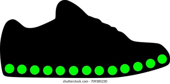 LED shoe with green lights vector