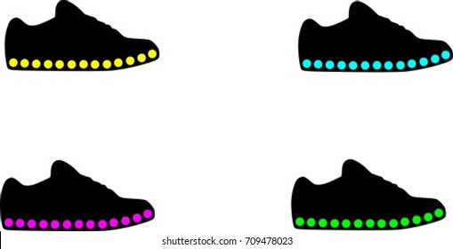 LED shoes in four colours