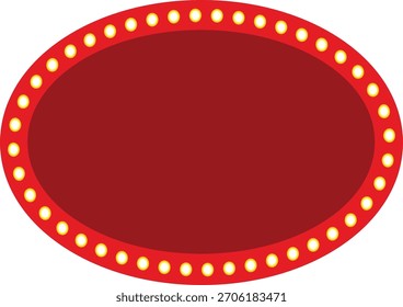  LED-Schild mit roten Ellips Quadrat