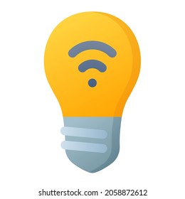 led smart light bulb wireless single isolated icon with smooth style