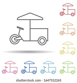 Pieza de plomo en un icono de estilo multicolor. Línea delgada simple, contorno vector de iconos de comida rápida para ui y ux, sitio web o aplicación móvil