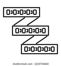 Led strip chip icon outline vector. Diode light. Stripe tape