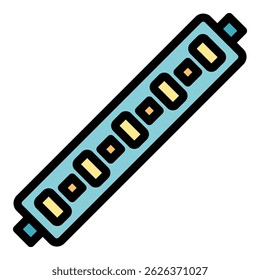 Icono de efecto de tira led. Esquema led tira efecto Vector icono de color plano aislado