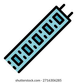 Icono electrónico de la tira del led. Esquema led tira de Vector electrónico icono de color plano aislado