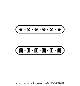 Led Strip Icon, Smd Led Light Diode Flexible Circuit Board Strip Icon Vector Art Illustration