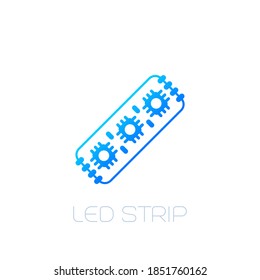 Icono de vector de iluminación de tira LED