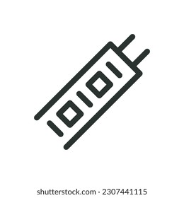 LED strip lights closeup isolated icon, LED strip vector icon with editable stroke