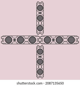 Led strip lights icons set outline vector. Module led. Light bright stripe
