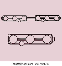 Led strip lights icons set outline vector. Module led. Light bright stripe